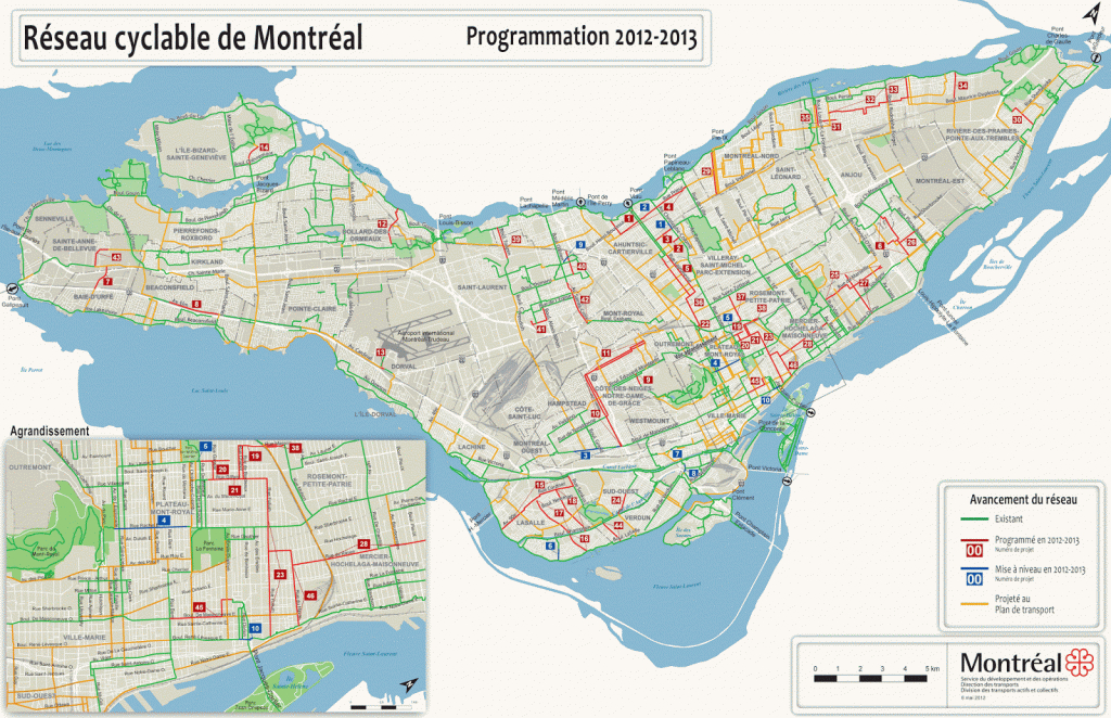 Cycling Maps Of Montreal, Quebec - Free Printable Maps throughout Printable Map Of Montreal