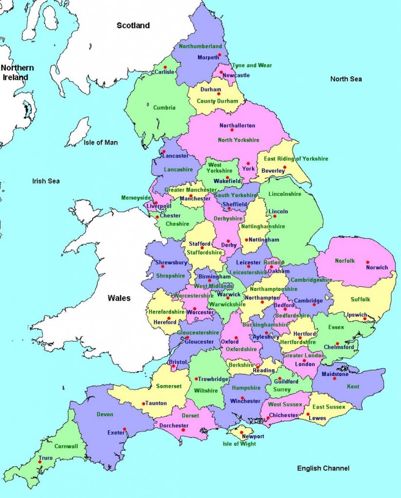 Detailed Administrative Map Of England | Travel | England Map, Map in Printable Map Of Britain