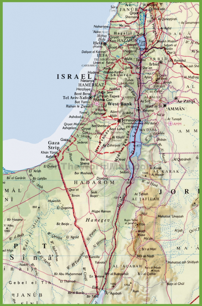 Detailed Map Of Israel With Cities intended for Printable Map Of Israel