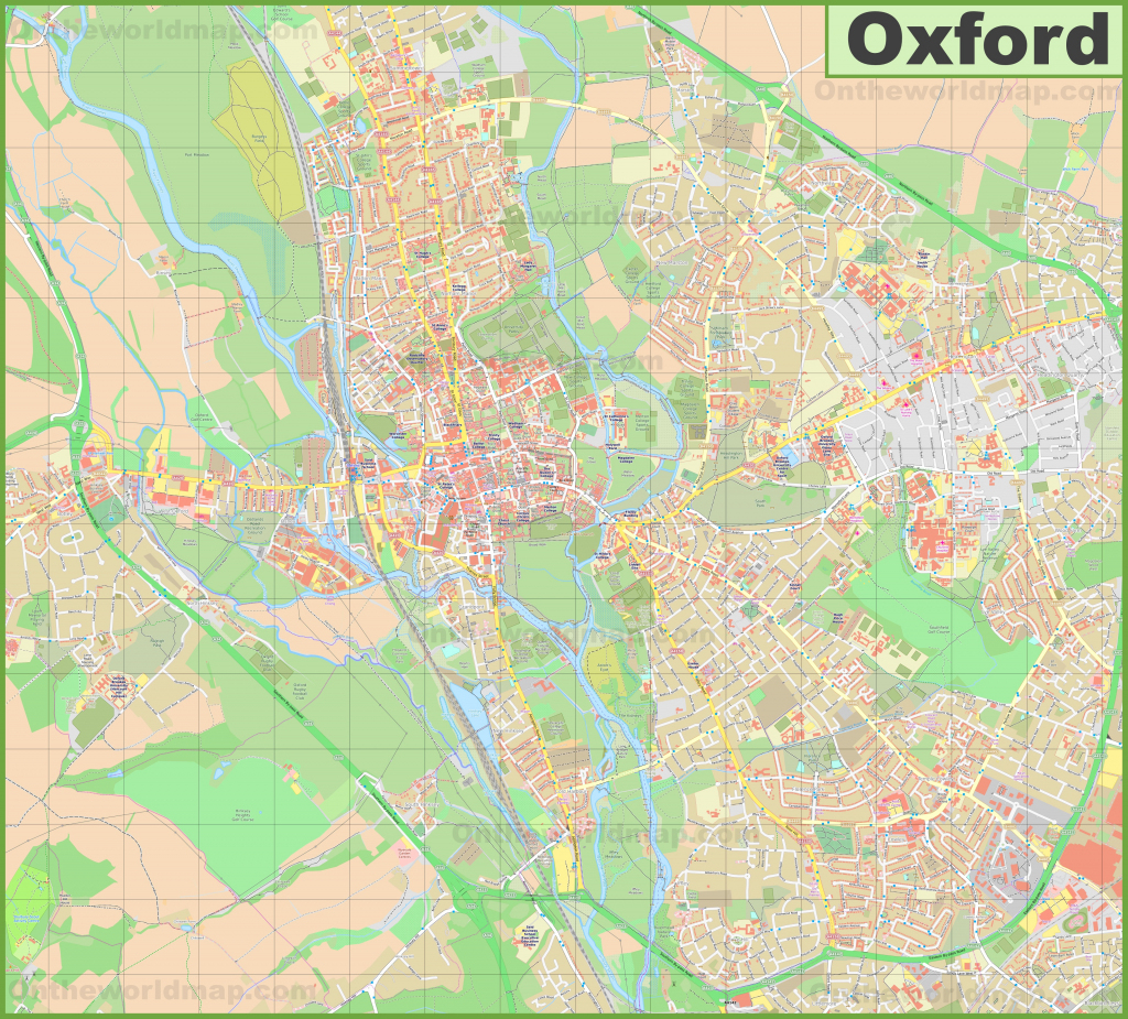 Detailed Map Of Oxford pertaining to Printable Map Of Oxford