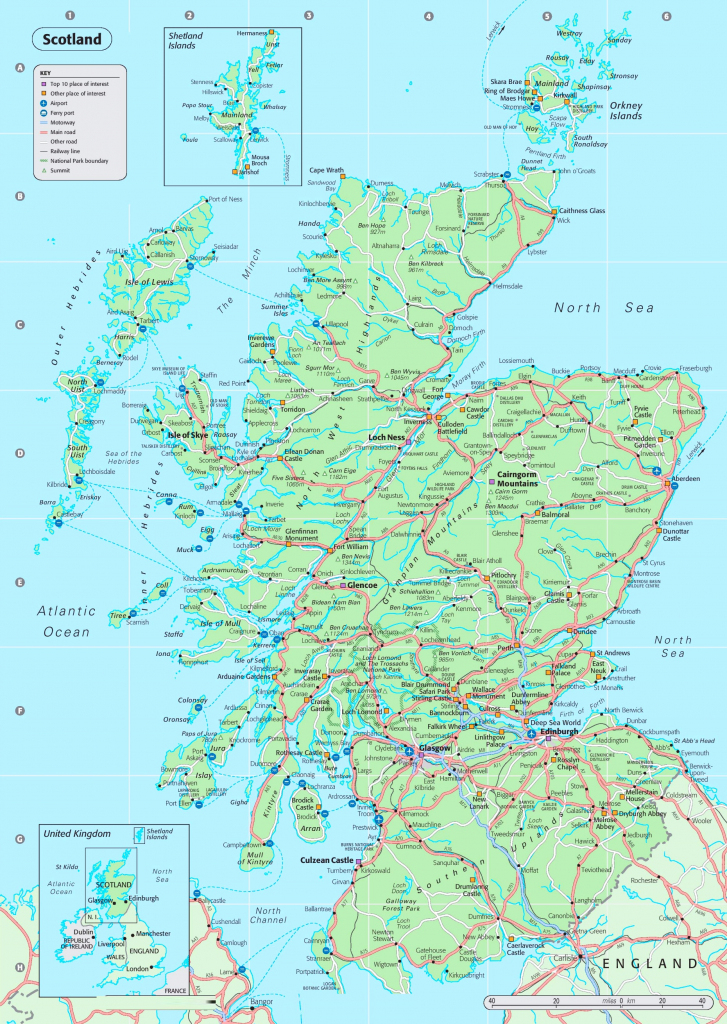 Detailed Map Of Scotland regarding Printable Map Of Scotland