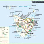 Detailed Tasmania Road Map With Cities And Towns Inside Printable Map Of Tasmania