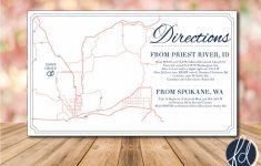 Directions Card, Custom Wedding Map, Details Card, Invitation Map regarding Printable Map Directions For Invitations