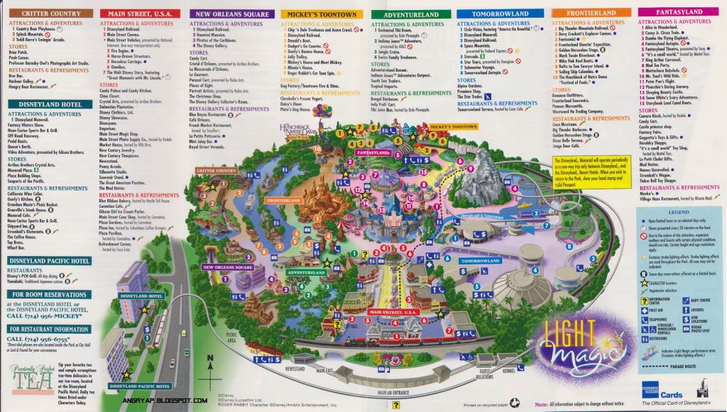 Disneyland Guide Map From Map Of California Springs Printable Map Of intended for Printable Disney Maps