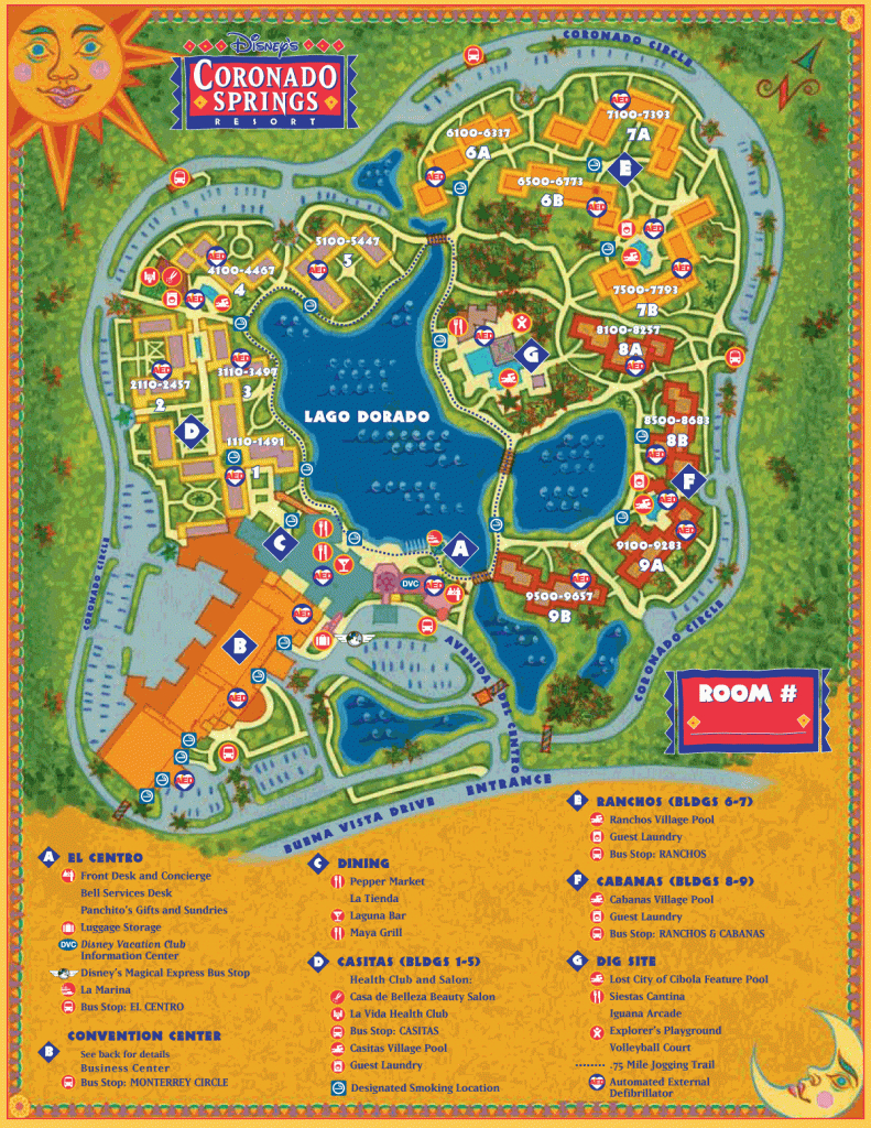 Disney&amp;#039;s Coronado Springs Resort Map - Wdwinfo with Disney Springs Map Printable