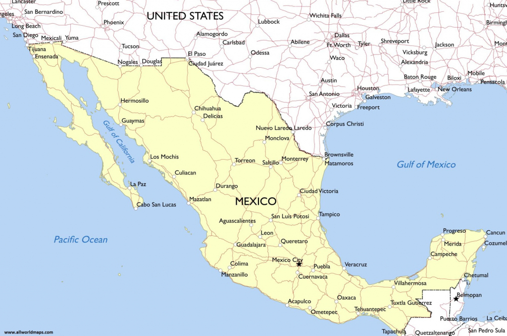 Download Printable Mexico Map With Cities And States | All World Maps pertaining to Printable Map Of Mexico