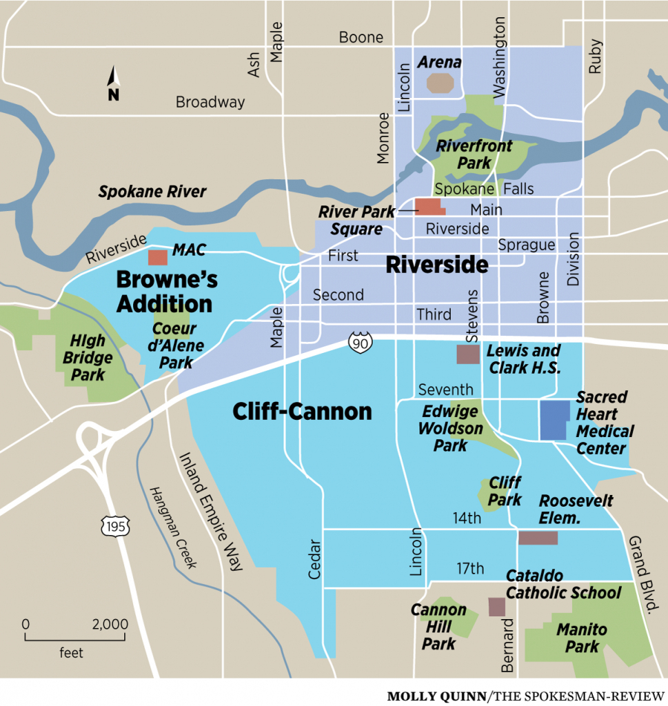 Downtown Spokane A Crucible For Housing, Transit And Business Ideas throughout Downtown Spokane Map Printable