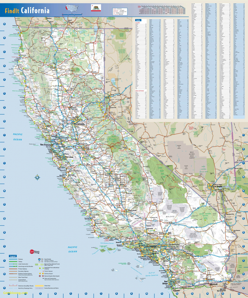 Driving Map Of California - Lgq within Printable Road Map Of California