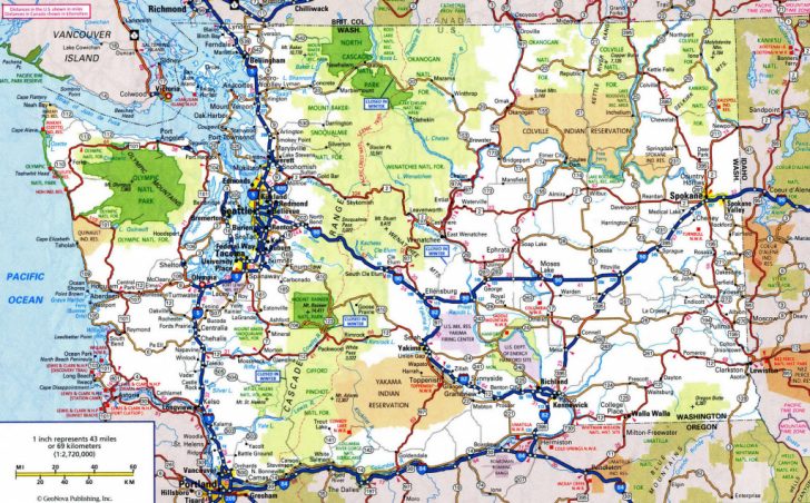 Driving Map Of Washington State And Travel Information | Download ...