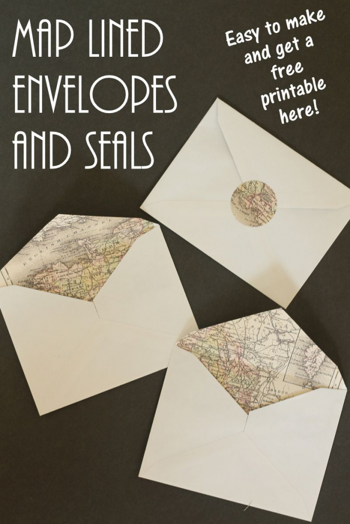 Easy Map Lined Envelopes And Matching Seals | Letter Writing | Free in Maps For Wedding Invitations Free Printable