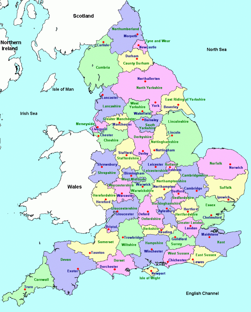 England County Towns regarding Printable Map Of Uk Towns And Cities