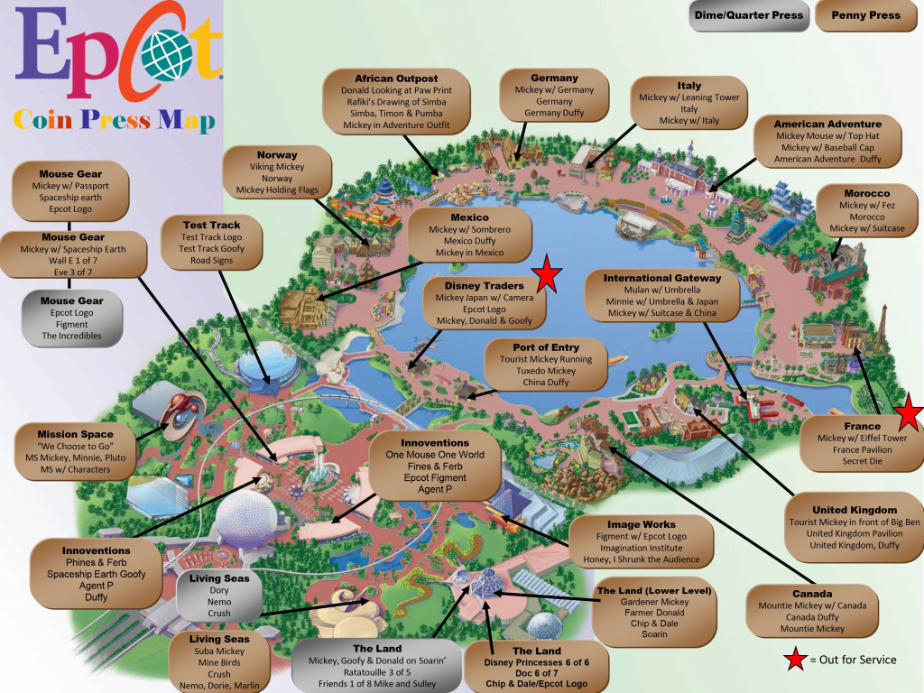 Epcot Pressed Pennies Map | Mickey Magic In 2019 | Disney 2017 regarding Printable Map Of Epcot 2015