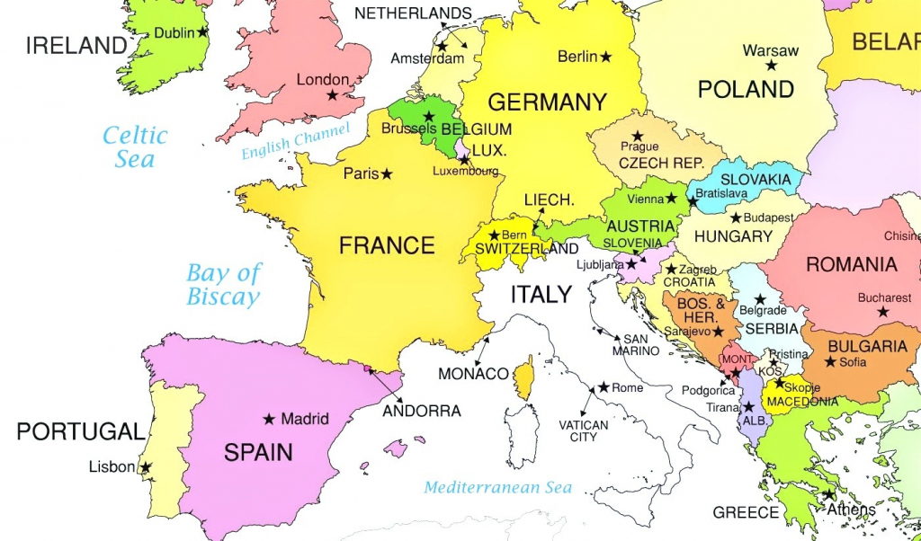 Europe Countries On Printable Map Of With World Maps Within 9 intended for Printable Map Of Europe With Countries
