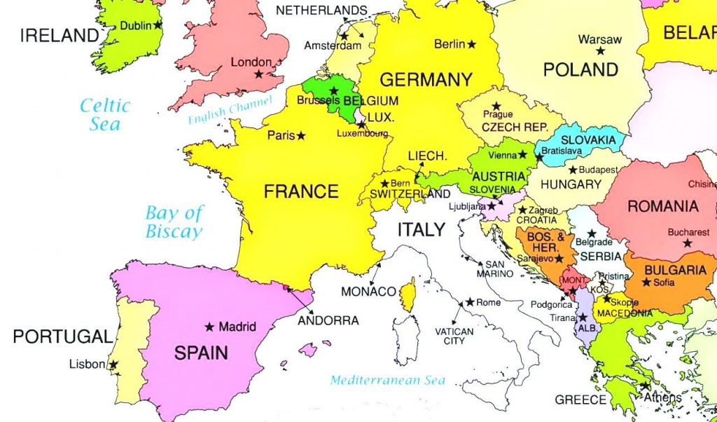 European Countries And Capital Cities Interactive Map So Much Of inside Printable Map Of Europe With Major Cities