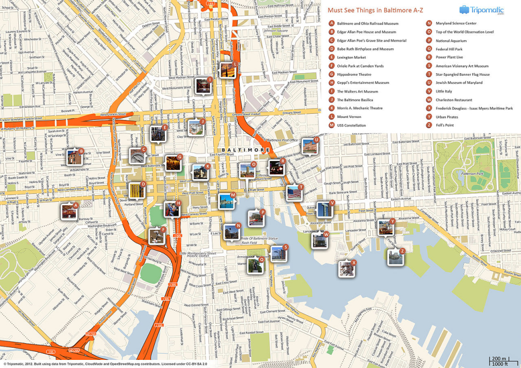 File:baltimore Printable Tourist Attractions Map - Wikimedia Commons intended for Warsaw Tourist Map Printable