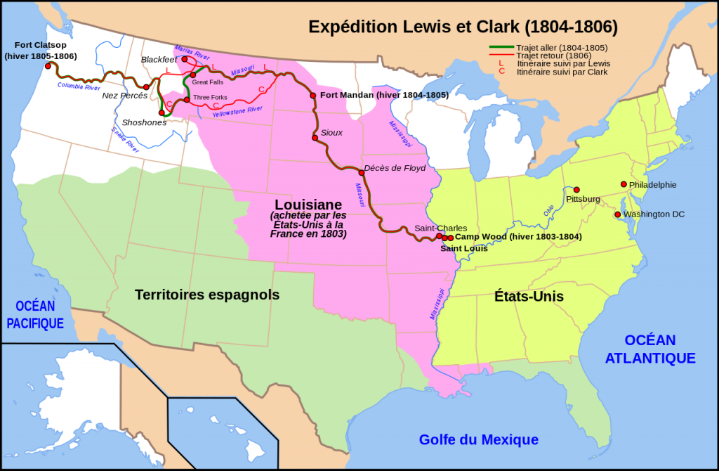 File:carte Lewis-Clark Expedition-Fr.svg - Wikimedia Commons for Lewis And Clark Expedition Map Printable