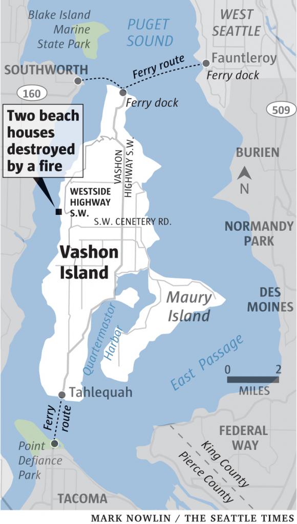 Fire Destroys Two Homes On West Side Of Vashon Island | The Seattle pertaining to Vashon Island Map Printable