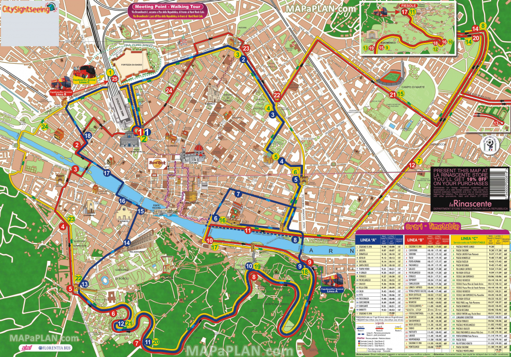 Florence Maps - Top Tourist Attractions - Free, Printable City inside Printable Walking Map Of Florence