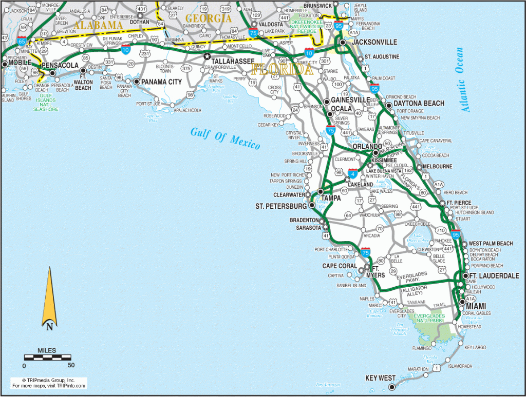 Florida Map for Free Printable Map Of Florida