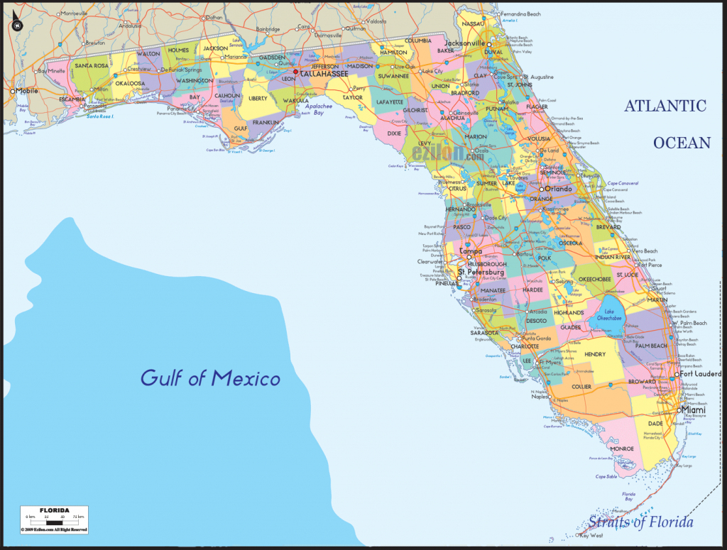 Florida State Map Of Cities And Travel Information | Download Free within Florida State Map Printable
