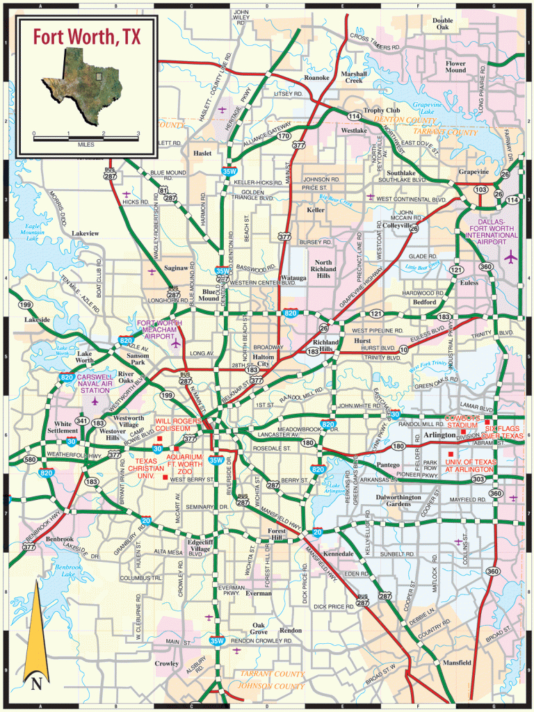 Fort Worth Tx Map with regard to Printable Map Of Dallas Fort Worth Metroplex