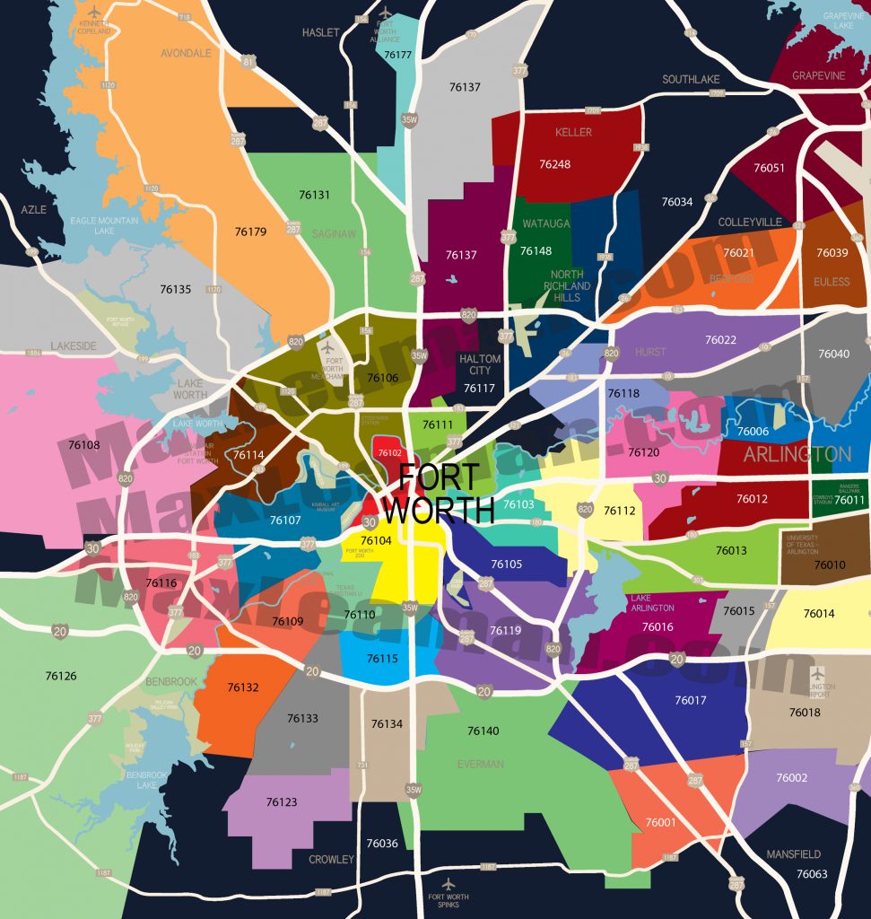 Fort Worth Zip Code Map ~ Afp Cv within Dallas Zip Code Map Printable | Printable Maps