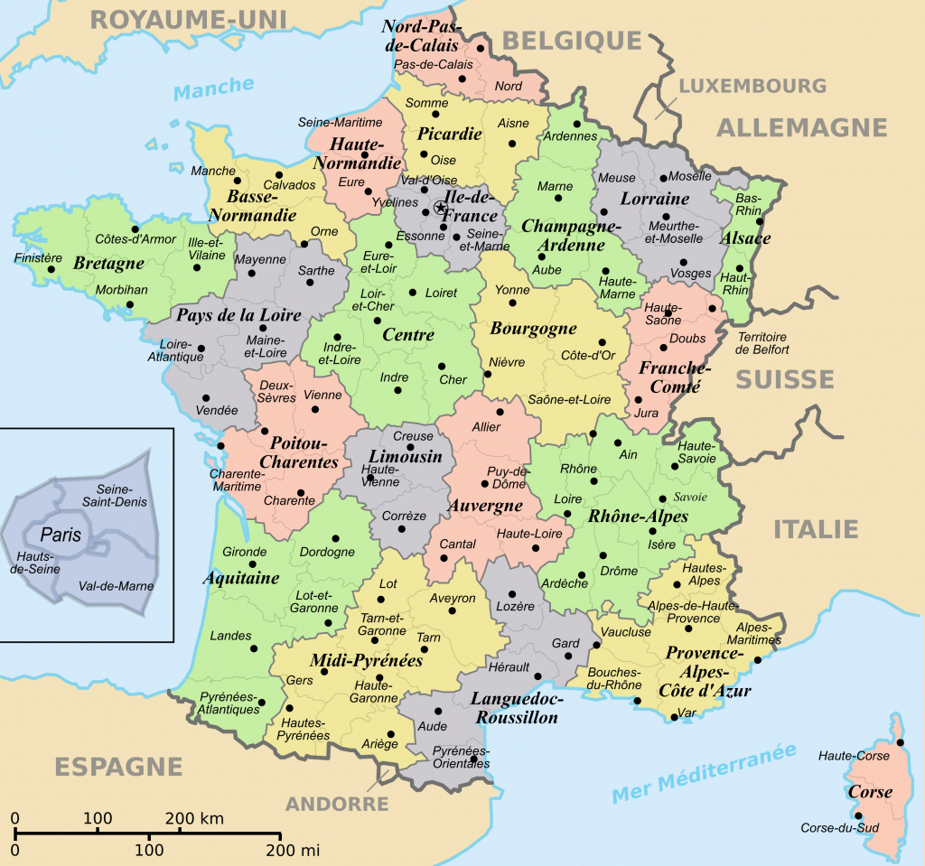 Mapa Cidades Da França - BRAINCP