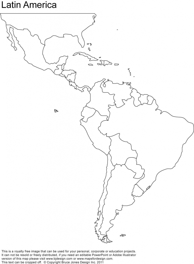 Free Blank Map Of North And South America | Latin America Printable inside Free Printable Map Of South America