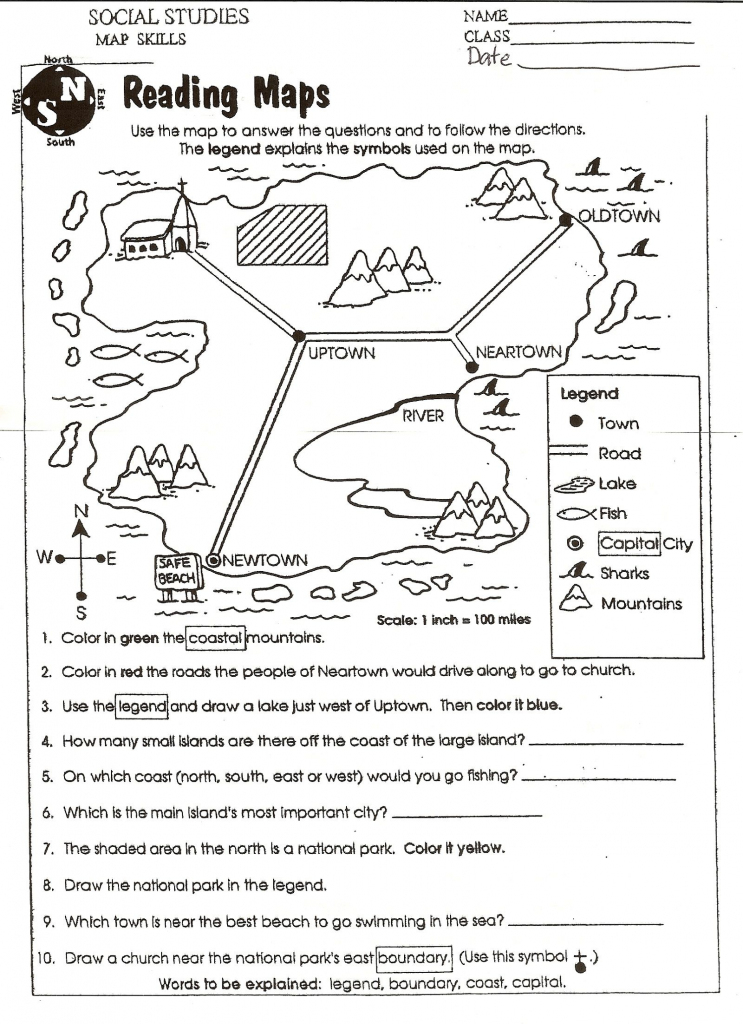 Free Elementary Worksheets On Reading Maps | Printableshelter | Kids in Free Printable Map Skills Worksheets