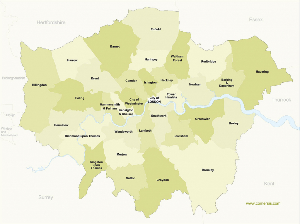 Free Map Of Greater London Boroughs With Names within Printable Map Of London Boroughs