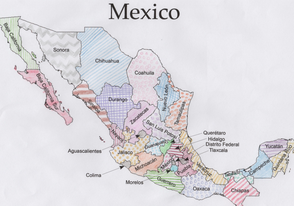 Free Mexico Geography Printable Pdf With Coloring Maps, Quizzes throughout Free Printable Map Of Mexico