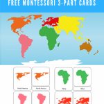 Free Montessori Printable 7 Continents Of The World 3 Part In Montessori World Map Printable