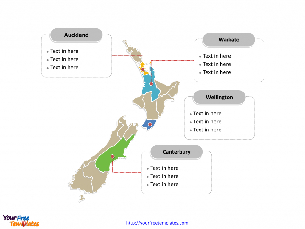 Free New Zealand Editable Map - Free Powerpoint Templates regarding Outline Map Of New Zealand Printable