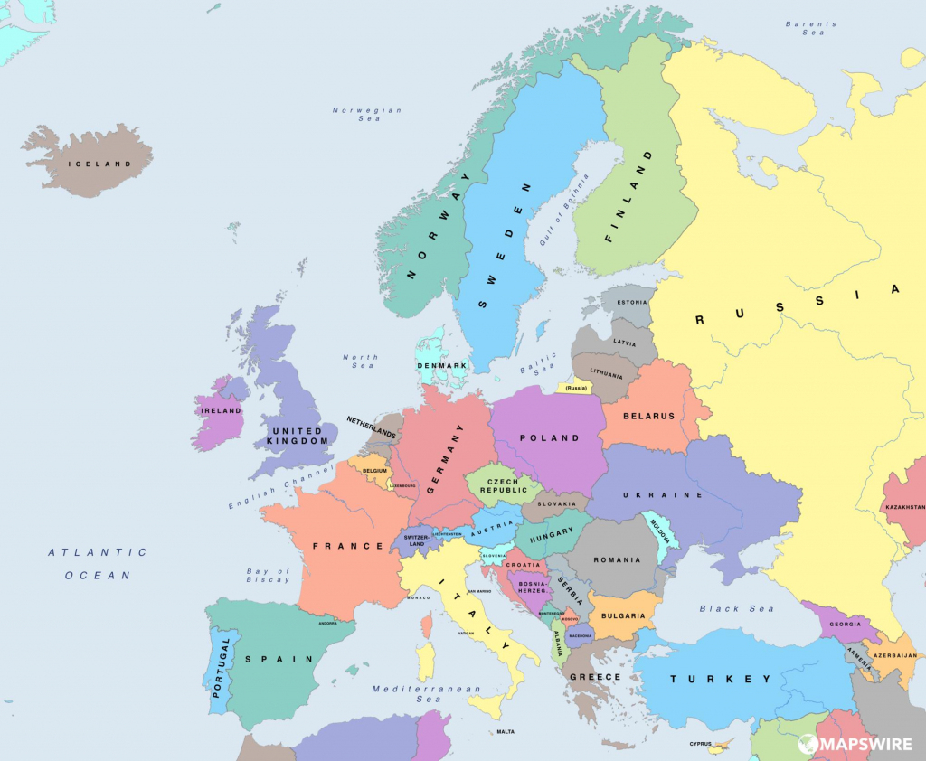 Free Political Maps Of Europe – Mapswire with regard to Printable Political Map Of Europe