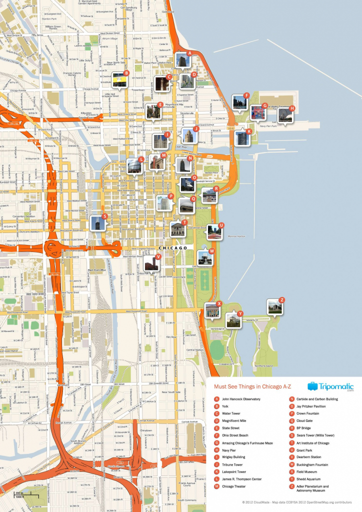 Free Printable Map Of Chicago Attractions. | Free Tourist Maps with Chicago Tourist Map Printable