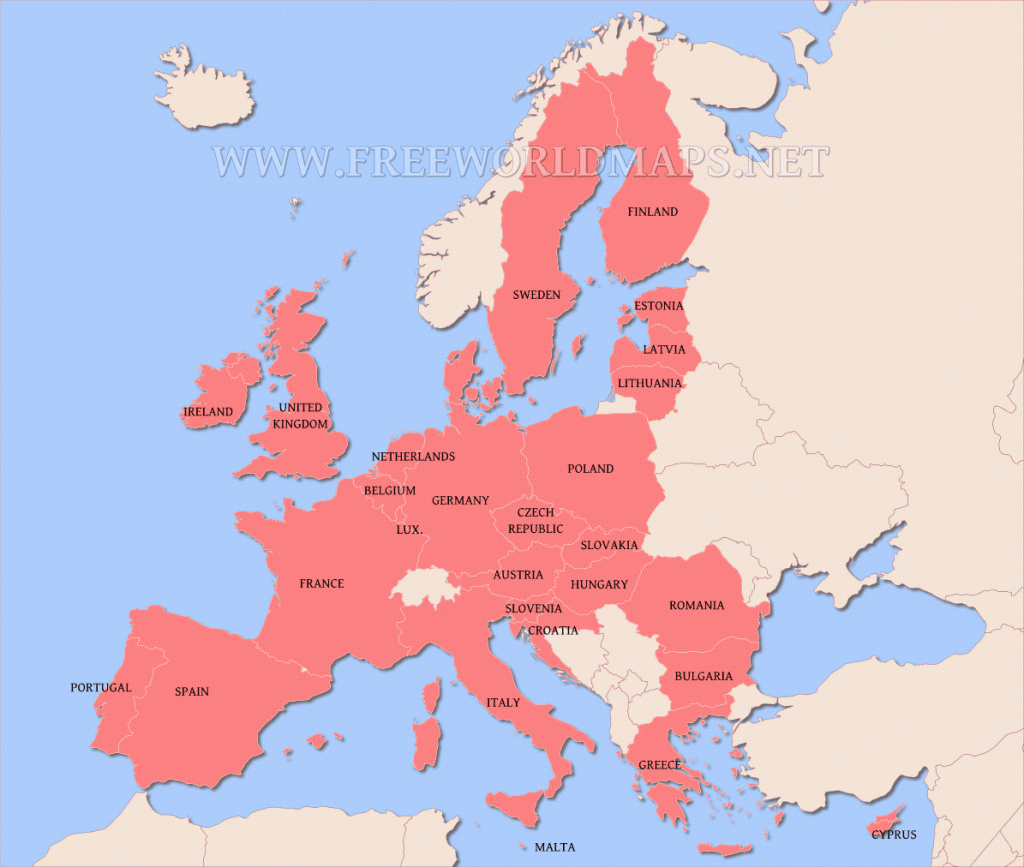 Free Printable Maps Of Europe throughout Printable Map Of Europe With Countries