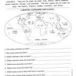 Free Printable Worksheets On Continents And Oceans   Google Search In Map Of World Continents And Oceans Printable