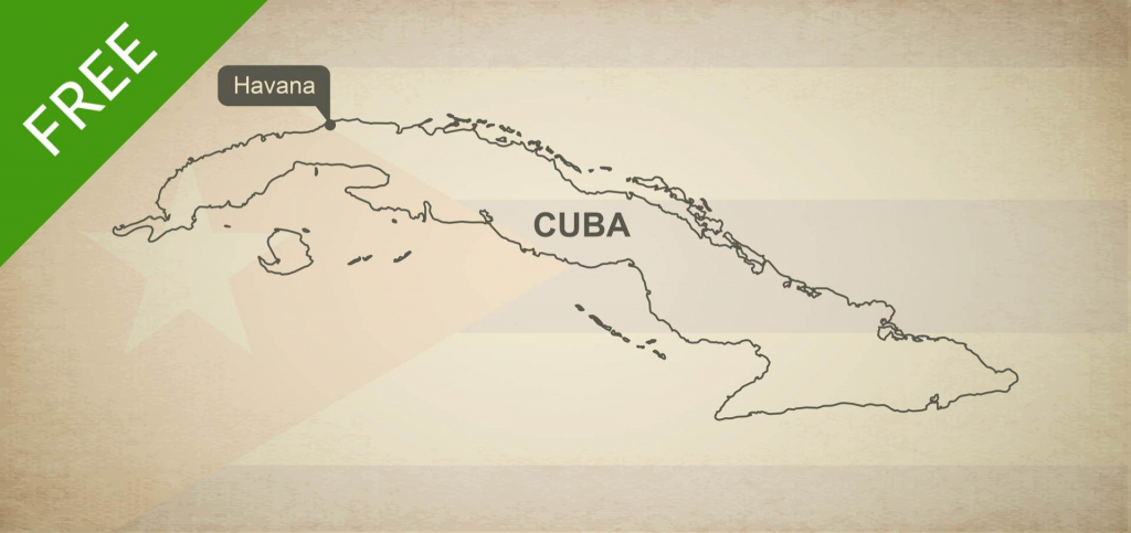 Free Vector Map Of Cuba Outline | Maps Of North America - Continent with regard to Printable Map Of Cuba