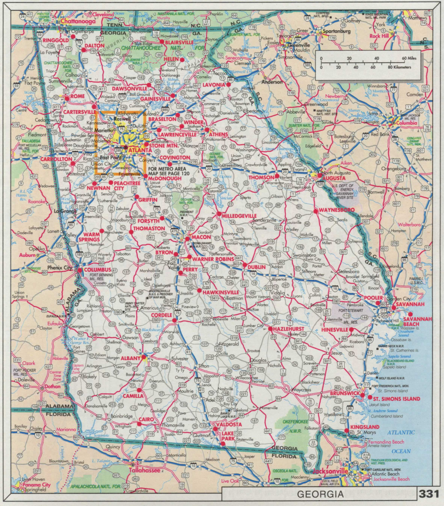 Georgia Road Map Printable Printable Maps