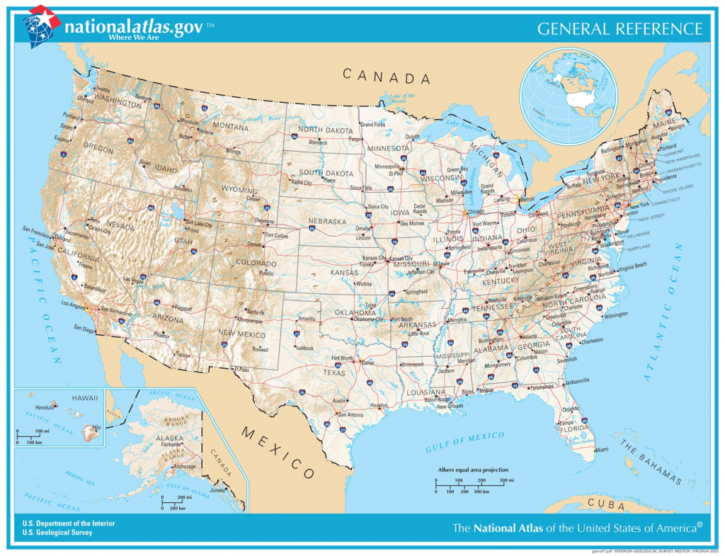 General Reference Printable Map throughout National Atlas Printable Maps