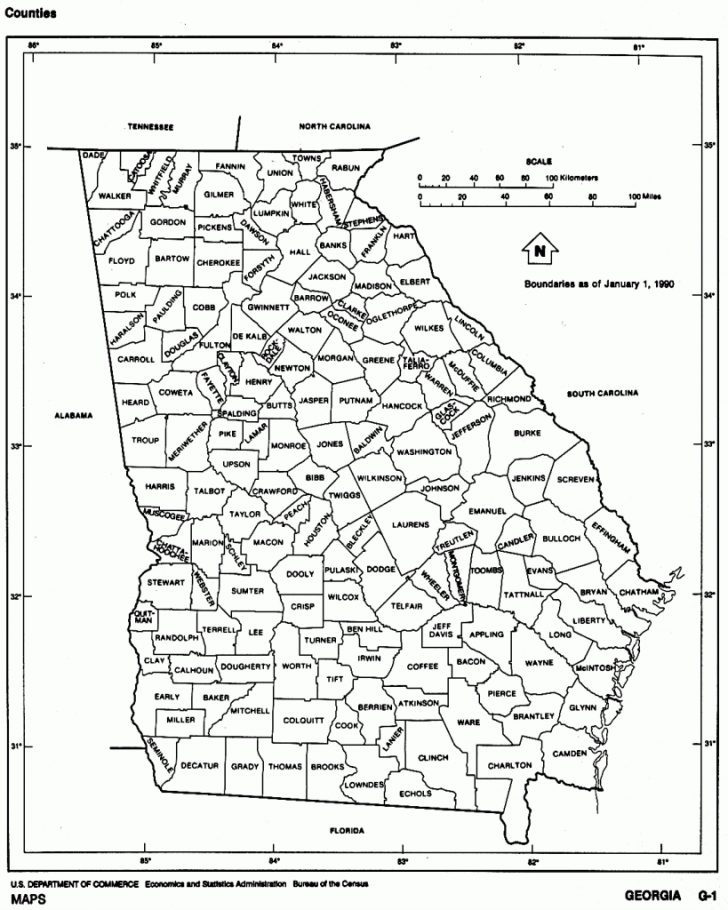 Georgia Free Map In Printable Map Of Georgia Printable Maps