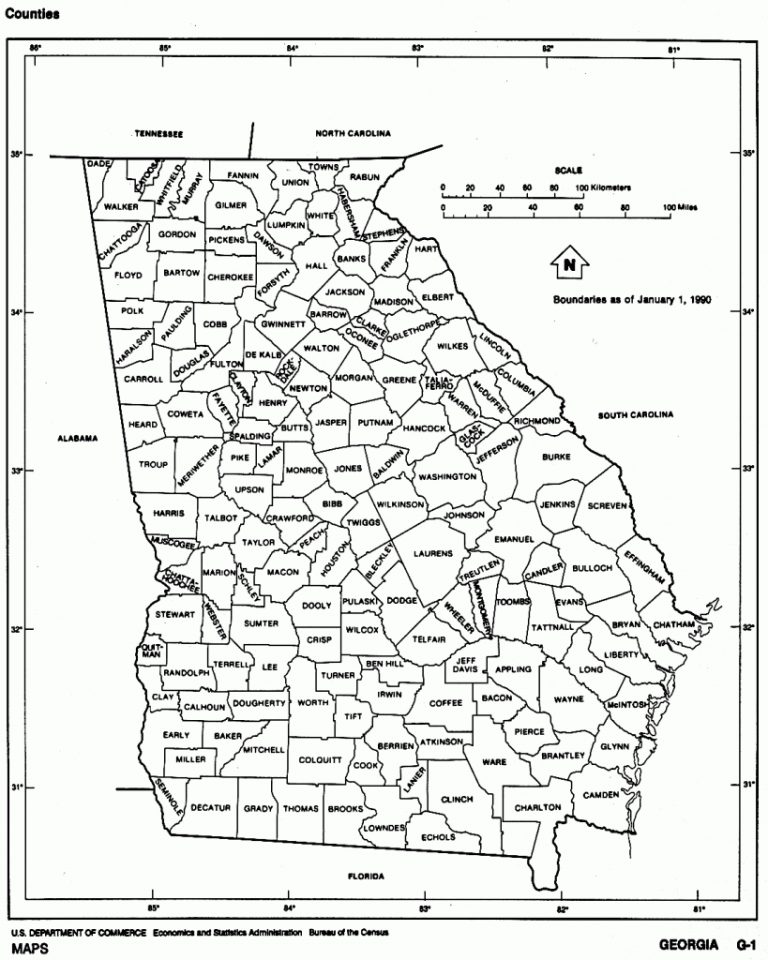 Georgia Free Map in Printable Map Of Georgia | Printable Maps