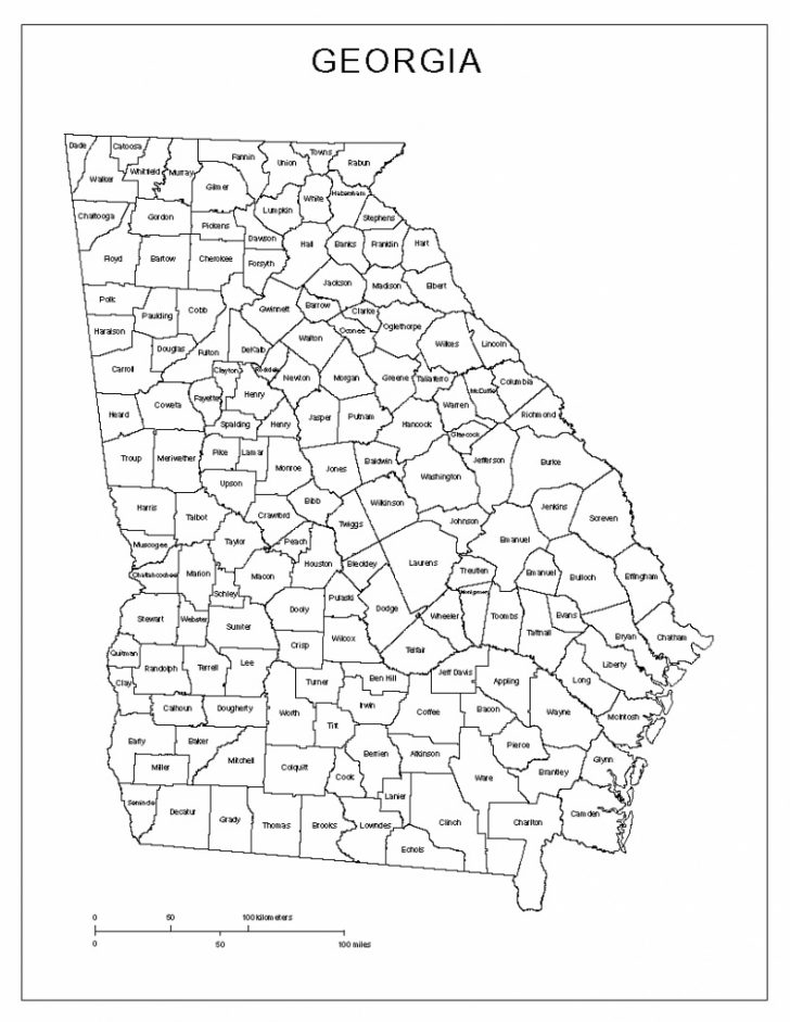 Georgia Labeled Map Regarding Printable Map Of Georgia - Printable Maps