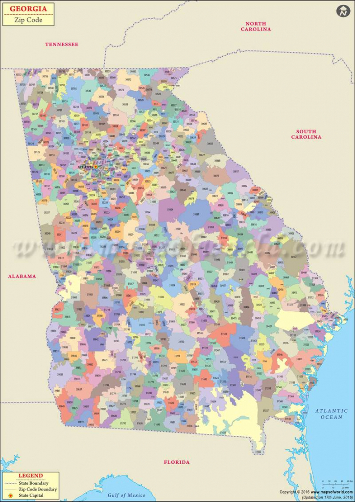 Georgia Zip Code Map, Georgia Postal Code Throughout Atlanta Zip Code