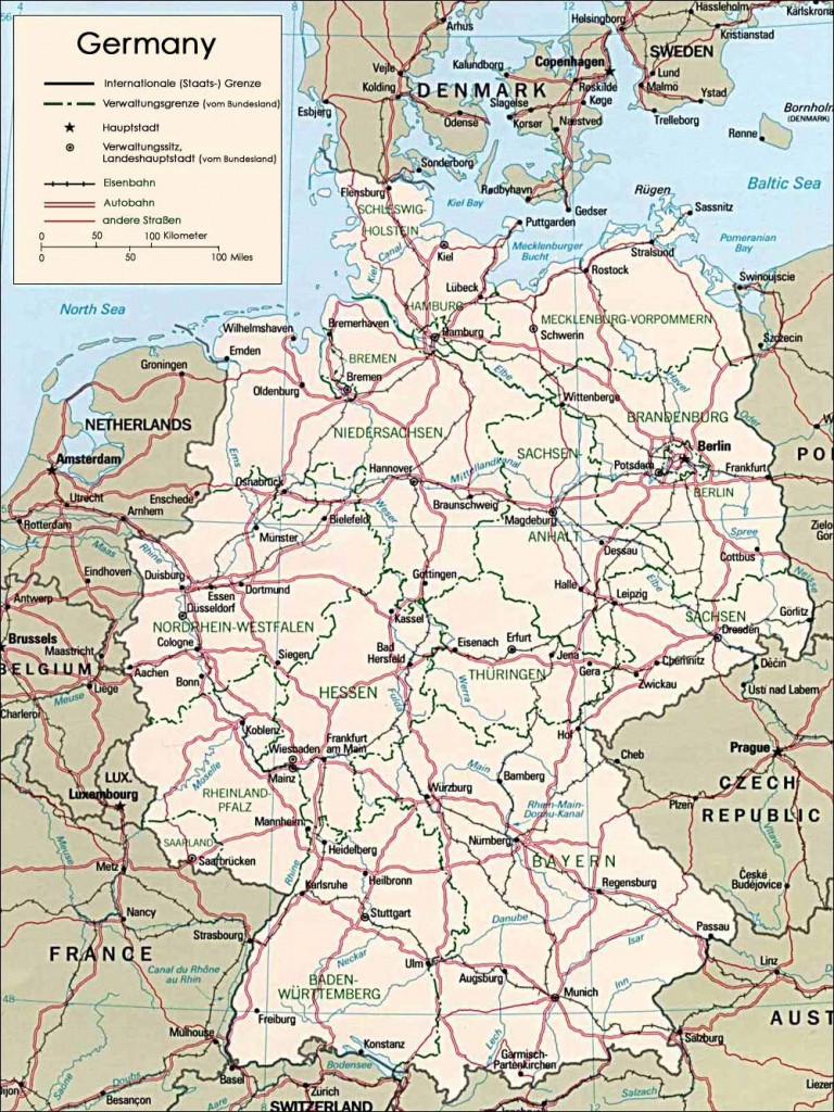 Germany Maps | Printable Maps Of Germany For Download in Printable Map Of Germany With Cities And Towns