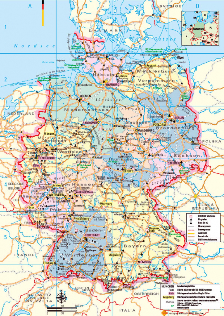Germany Maps | Printable Maps Of Germany For Download regarding Printable Map Of Germany With Cities And Towns