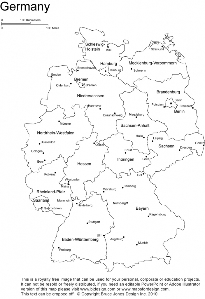 Germany Printable, Blank Maps, Outline Maps • Royalty Free with Printable Map Of Germany