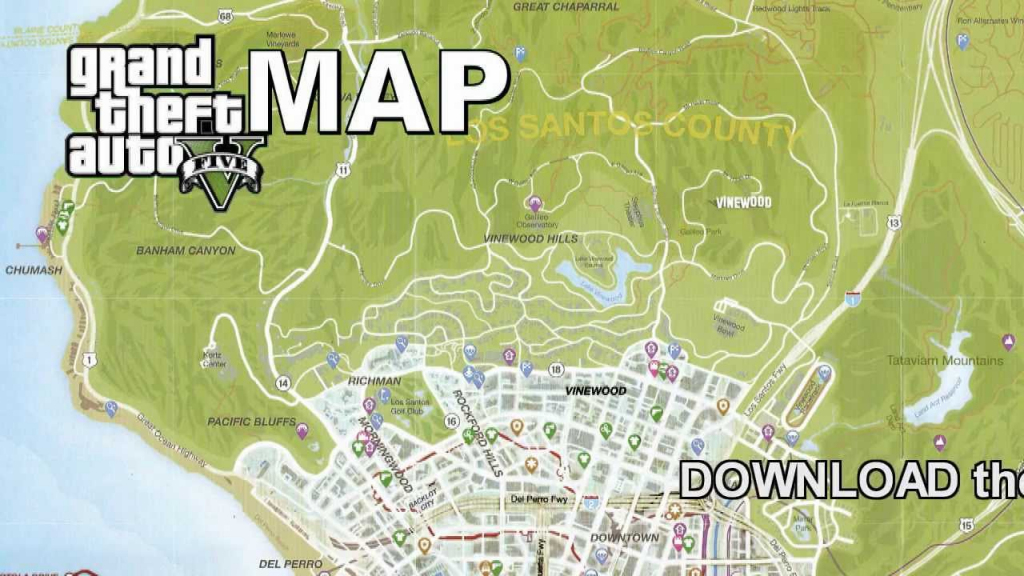 Gta 5 Full Size Game Map - Youtube with Gta 5 Map Printable