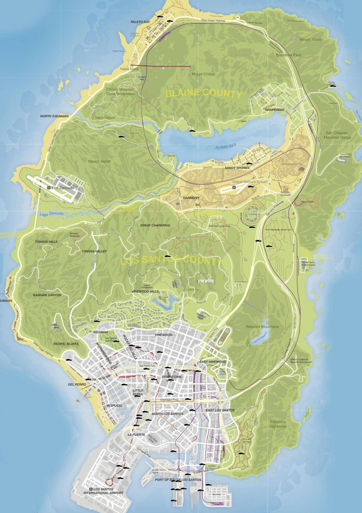 Gta V Stunt Jumps Maps And Locations Guide - Gamingreality intended for Gta 5 Map Printable
