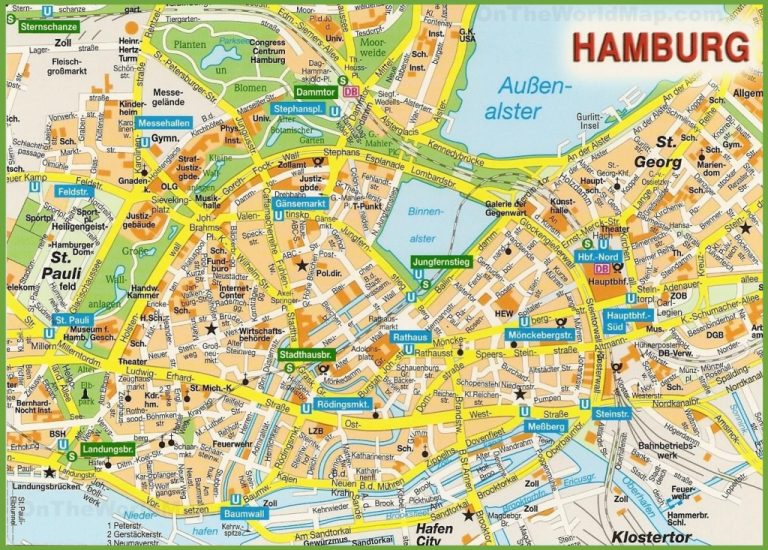 Hamburg City Centre Map regarding Printable Map Of Hamburg | Printable Maps